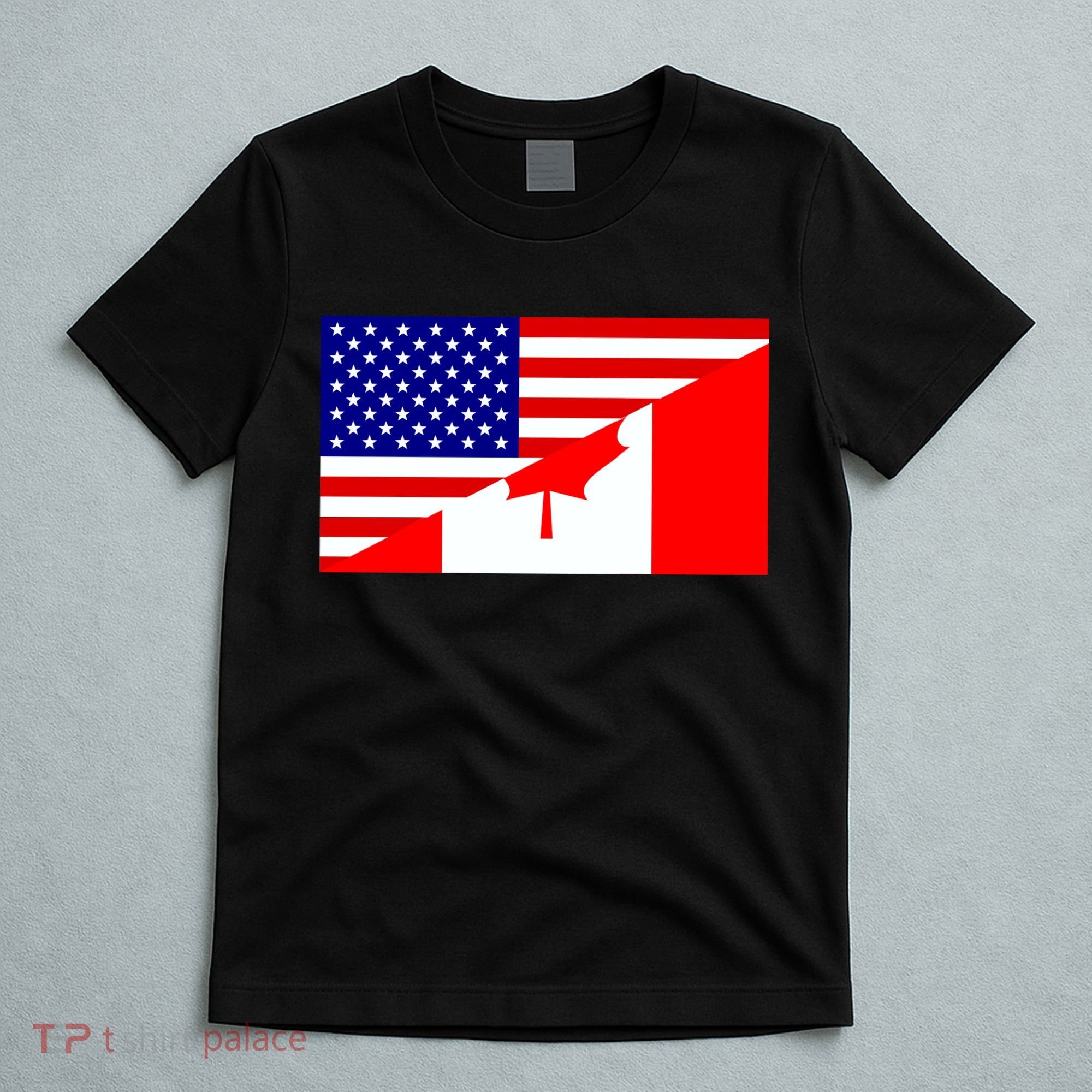 Canadian American USA Flag T-Shirt