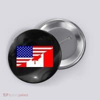 Canadian American USA Flag Button thumb 0