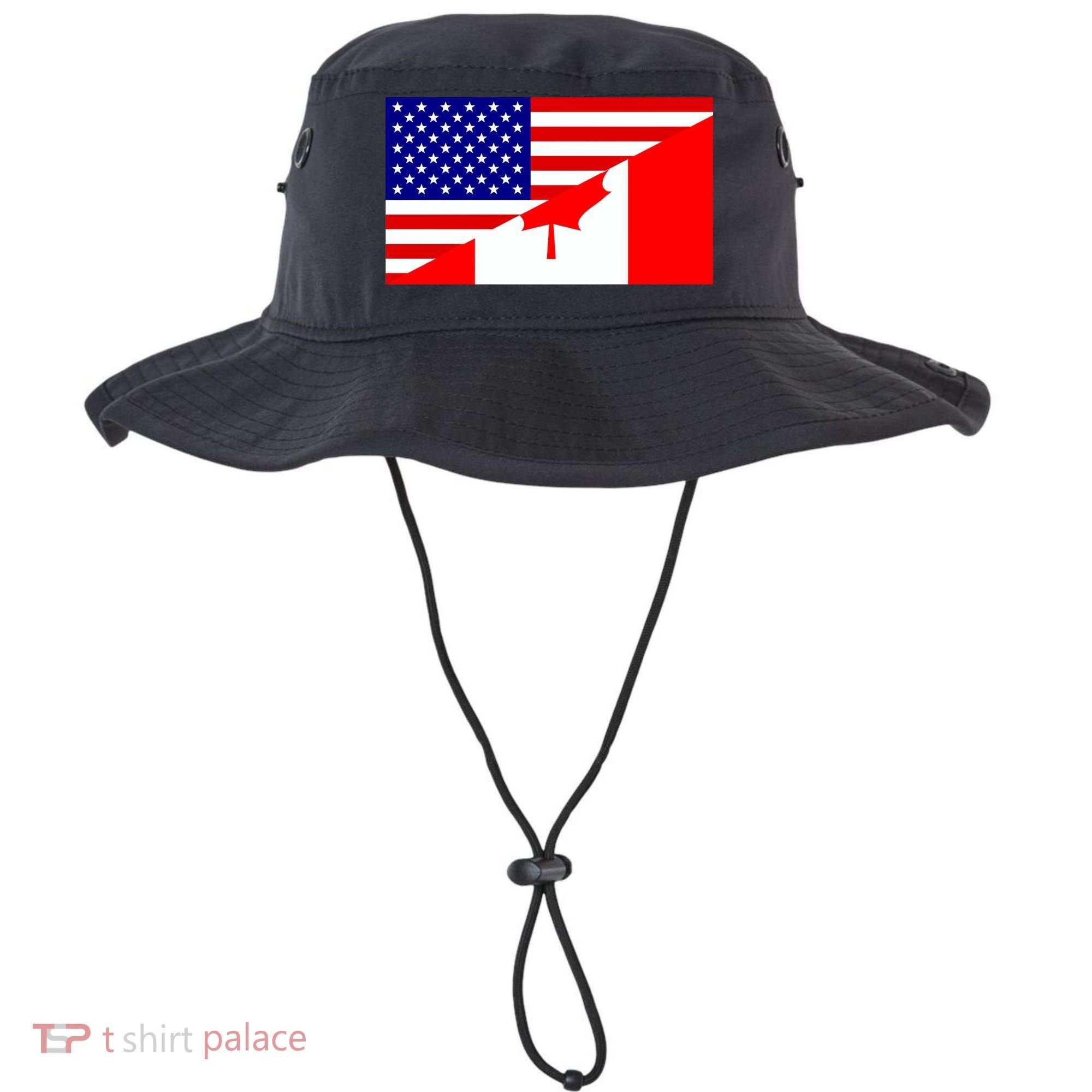 Canadian American USA Flag Bucket Hat