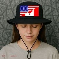 Canadian American USA Flag Bucket Hat thumb 3