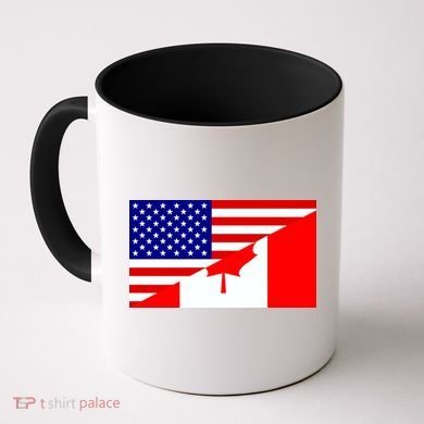 Canadian American USA Flag Coffee Mug