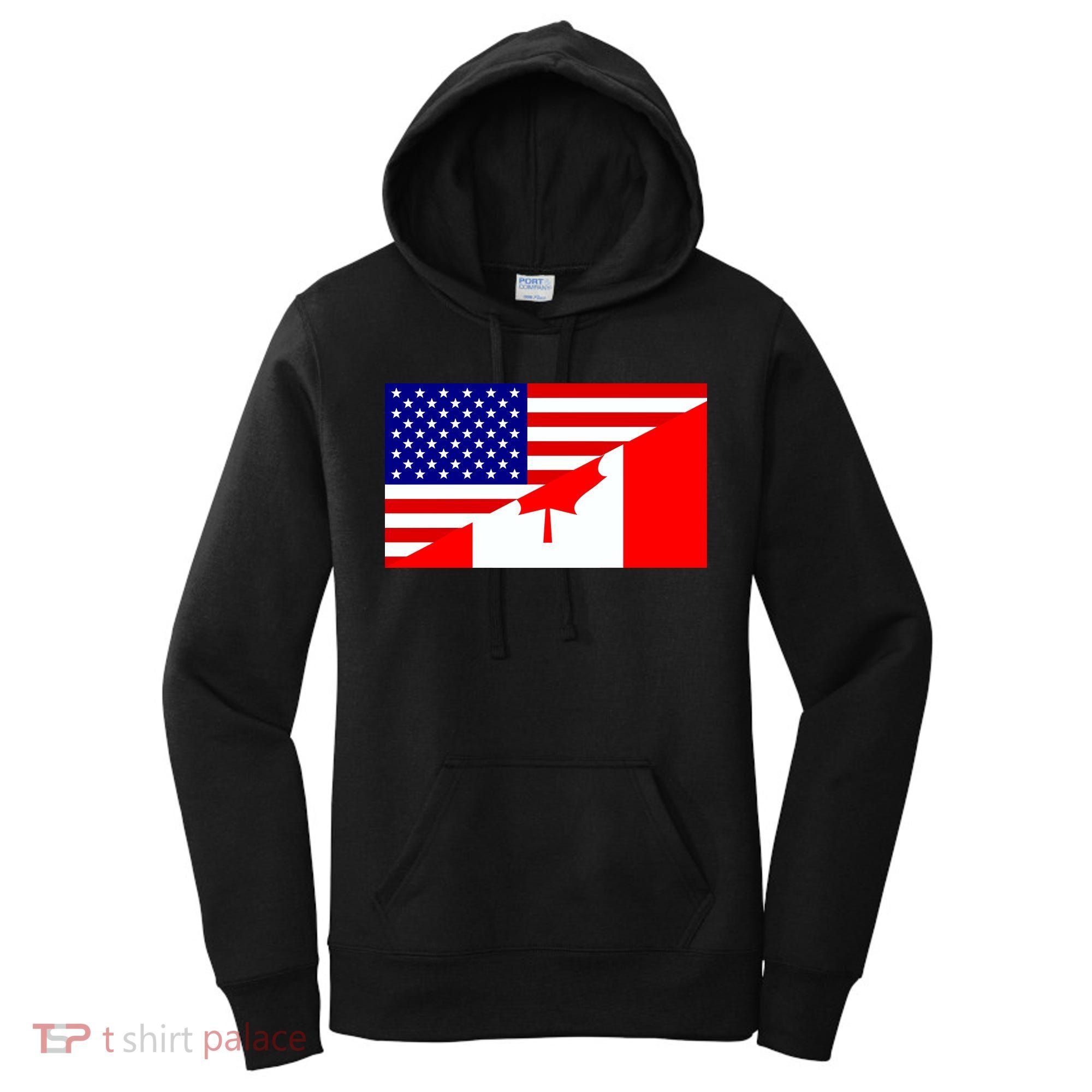 Canadian American USA Flag Women's Hoodie