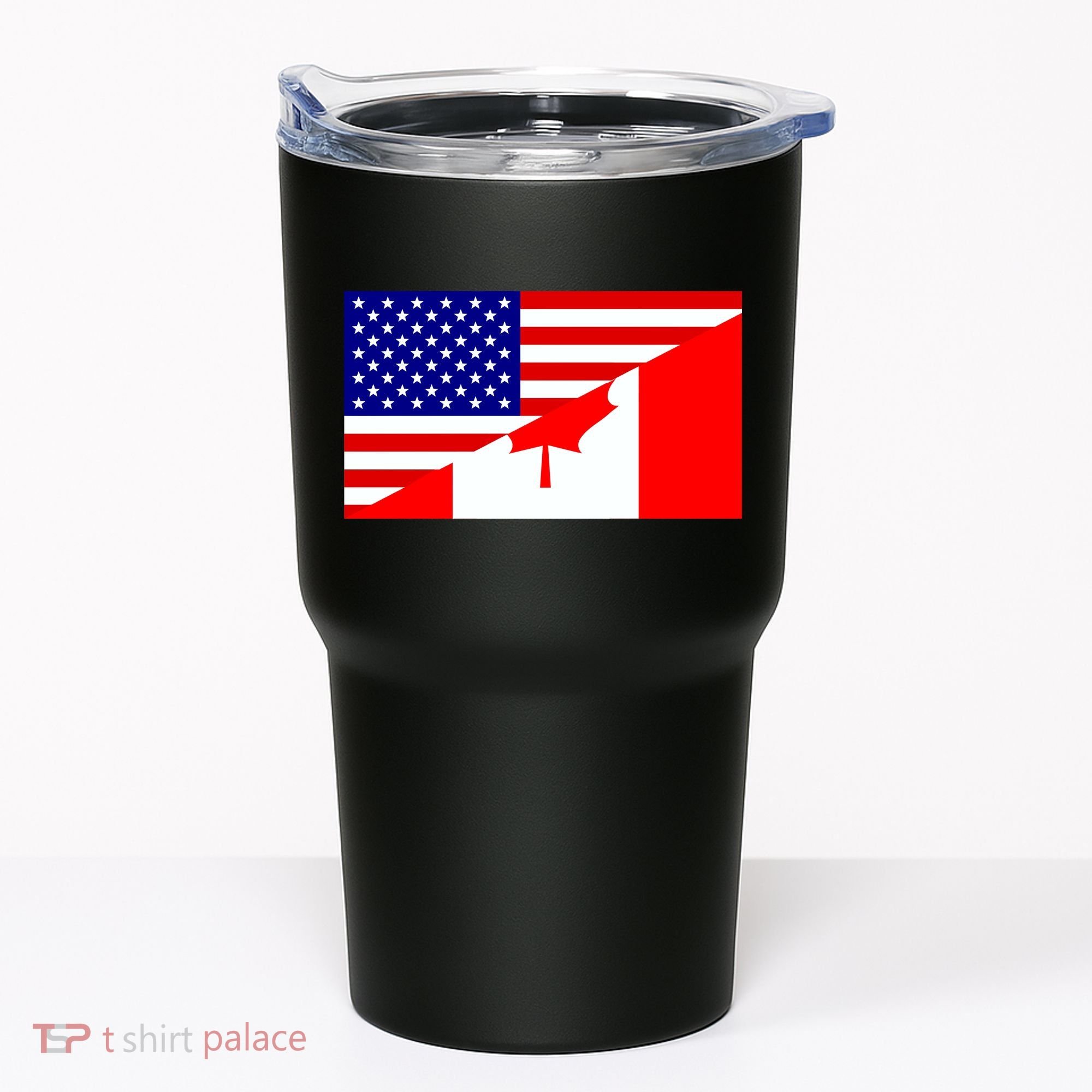Canadian American USA Flag Tumbler