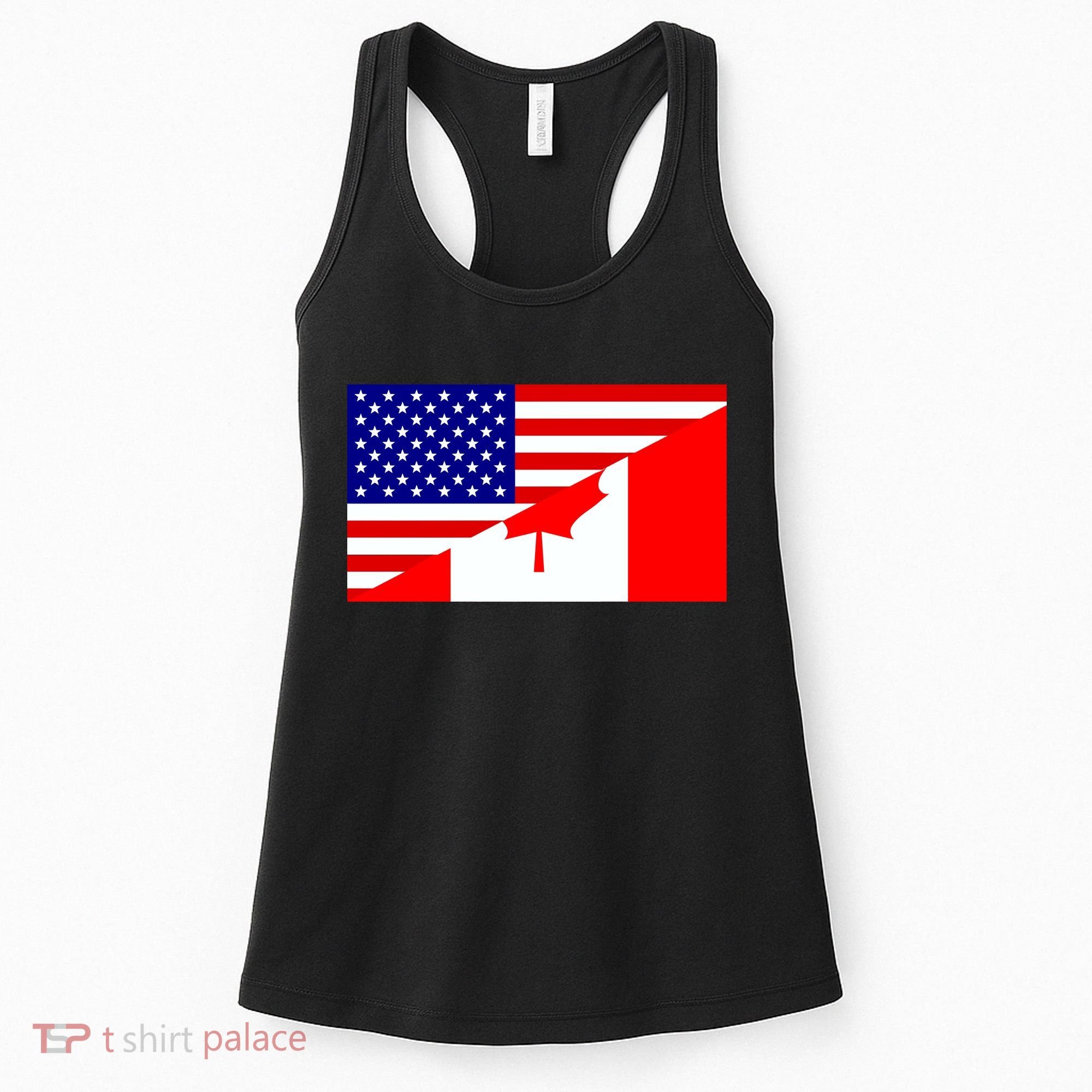 Canadian American USA Flag Women's Tank Top