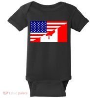 Canadian American USA Flag Baby Bodysuit thumb 0