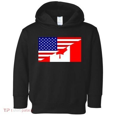 Canadian American USA Flag Toddler Hoodie