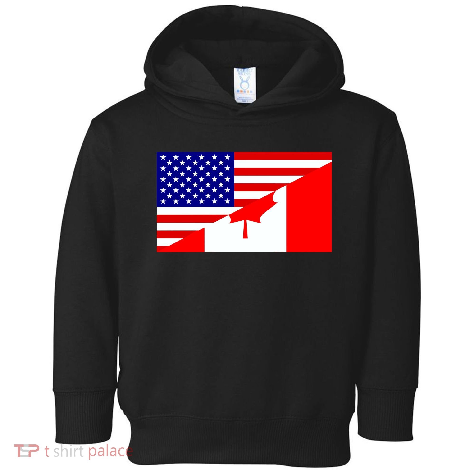 Canadian American USA Flag Toddler Hoodie