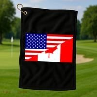 Canadian American USA Flag Golf Towel thumb 1