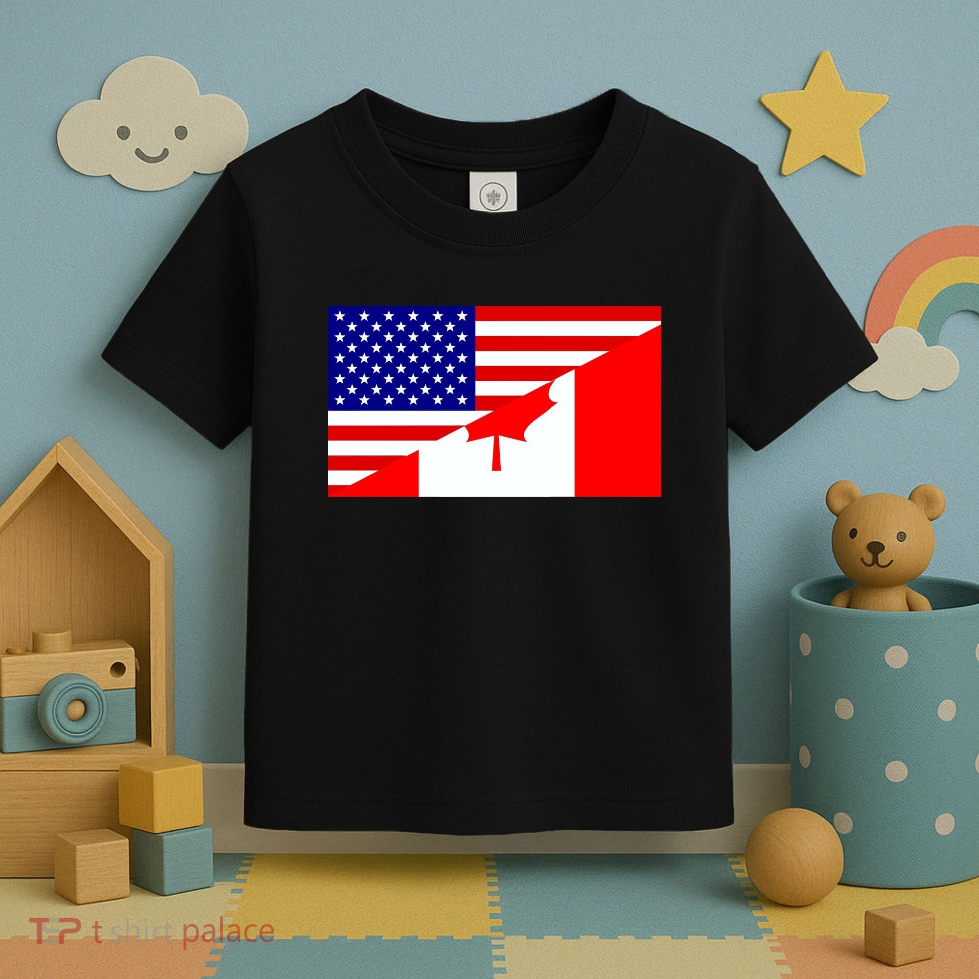 Canadian American USA Flag Toddler T-Shirt