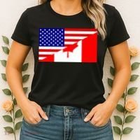 Canadian American USA Flag Women's T-Shirt thumb 2