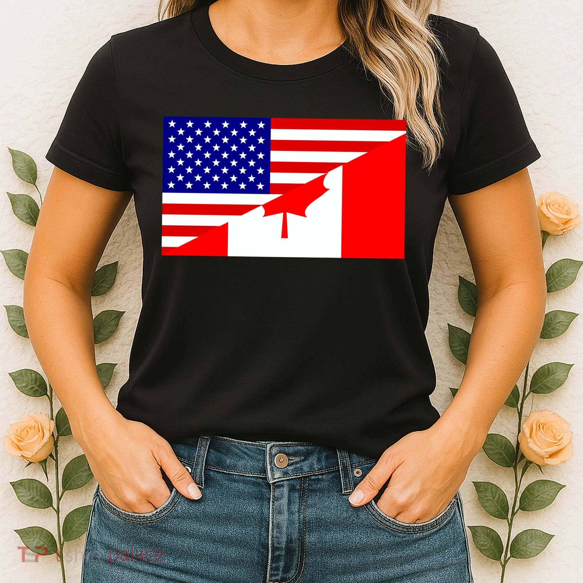 Canadian American USA Flag Women's T-Shirt