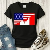 Canadian American USA Flag Women's T-Shirt thumb 3