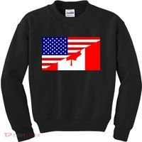 Canadian American USA Flag Kids Sweatshirt thumb 0