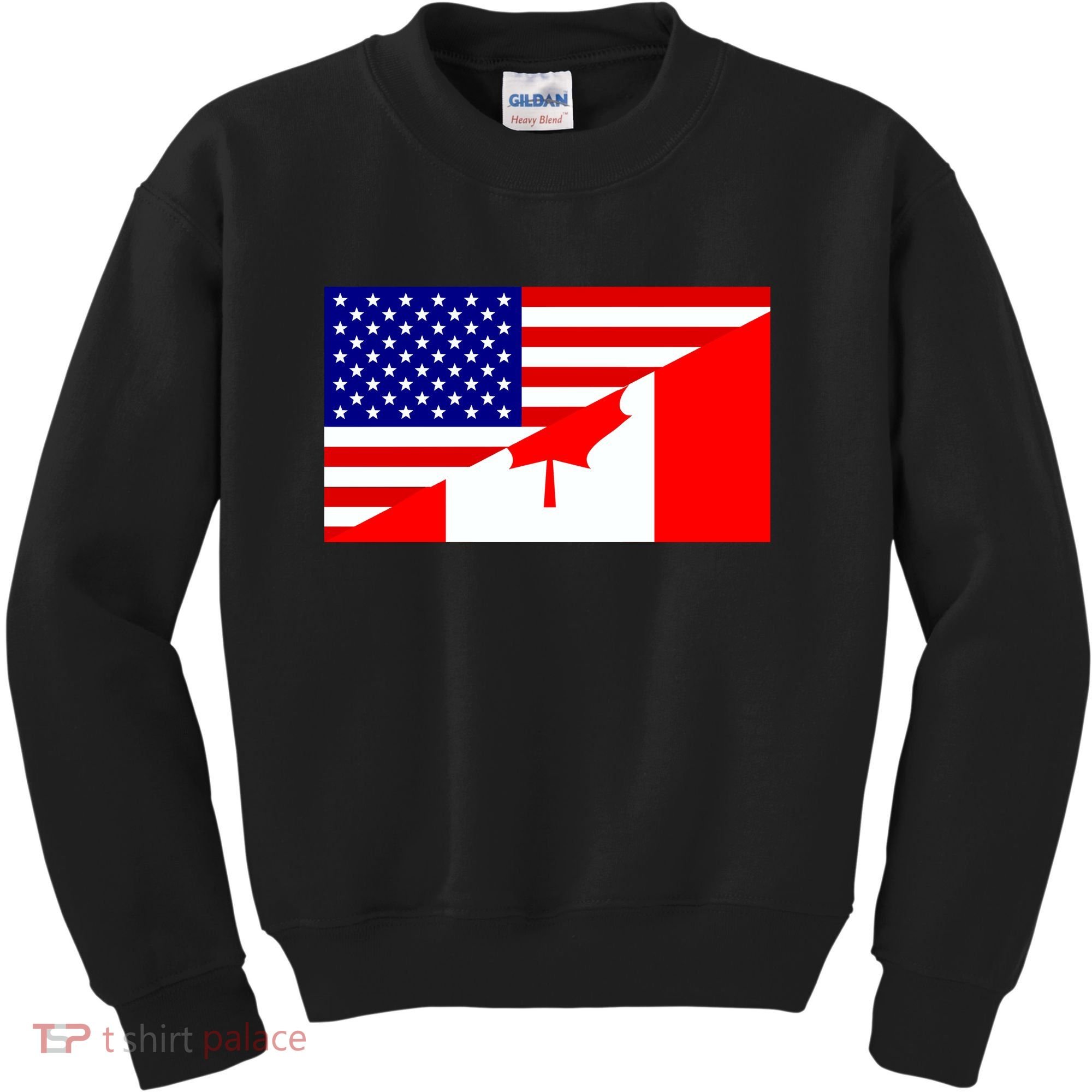 Canadian American USA Flag Kids Sweatshirt