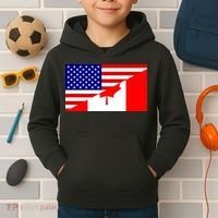 Canadian American USA Flag Kids Hoodie thumb 2