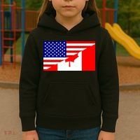 Canadian American USA Flag Kids Hoodie thumb 3