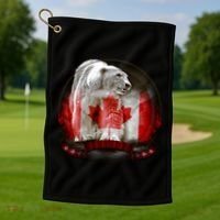 Canadian Polar Bear Wildlife Golf Towel thumb 1
