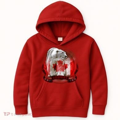 Canadian Polar Bear Wildlife Kids Hoodie