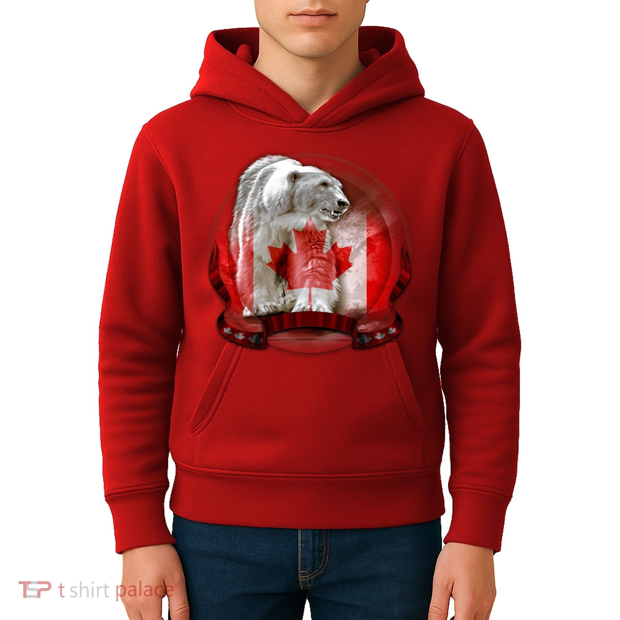 Canadian Polar Bear Wildlife Kids Hoodie