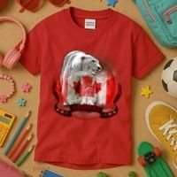 Canadian Polar Bear Wildlife Kids T-Shirt thumb 3