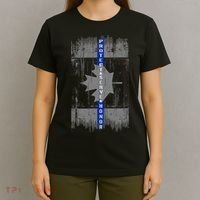 Canadian Vintage Flag Police Blue Stripe Line T-Shirt thumb 4