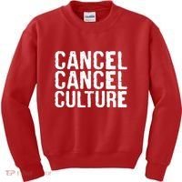 Cancel Cancel Culture Distressed Kids Sweatshirt thumb 0