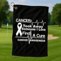 Cancer Took Away Someone I Love Golf Towel thumb 1