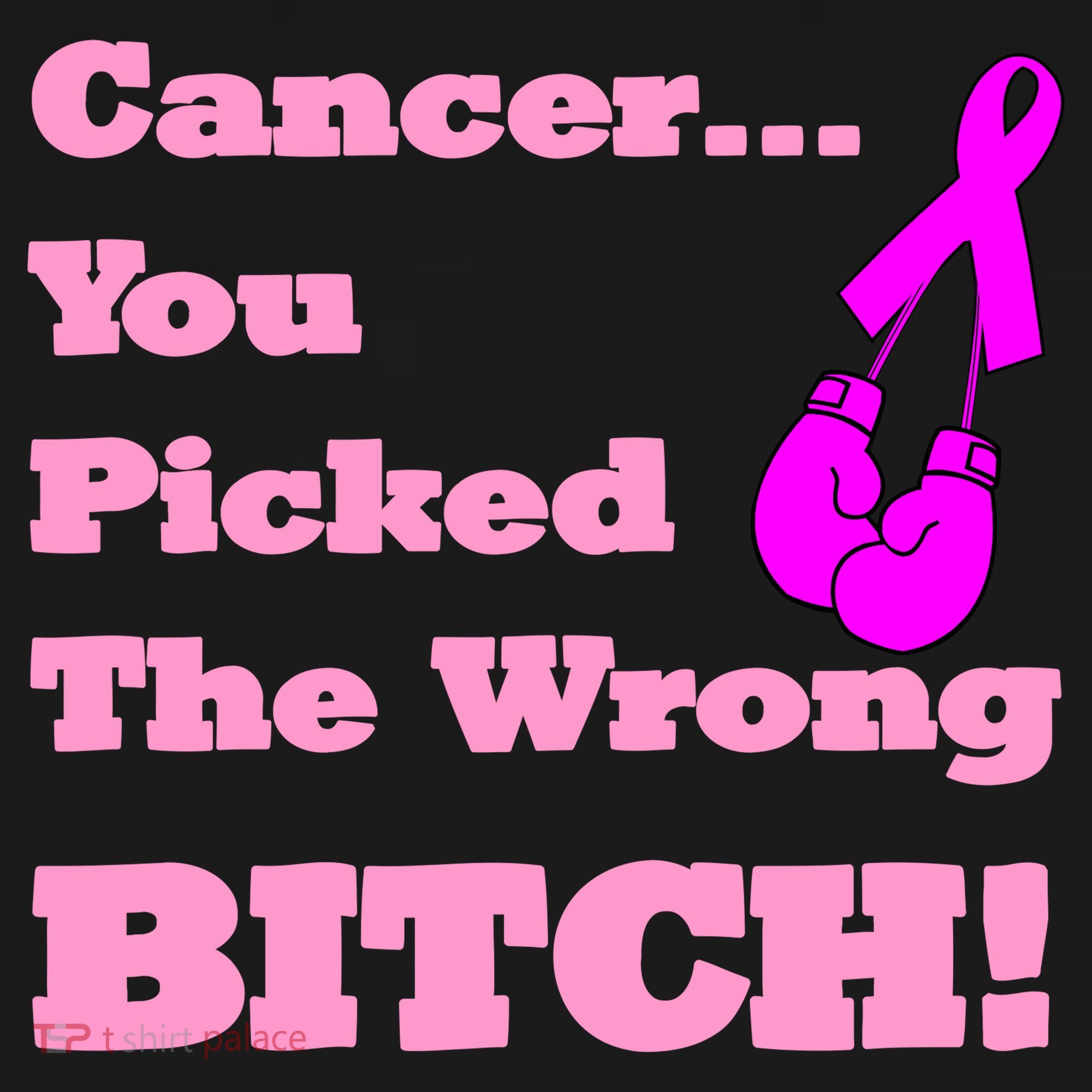 Cancer You Picked The Wrong Bitch Breast Cancer USA-Made Doggie Bandana