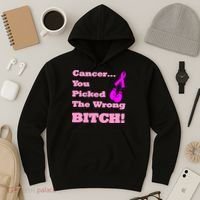Cancer You Picked The Wrong Bitch Breast Cancer Hoodie thumb 3