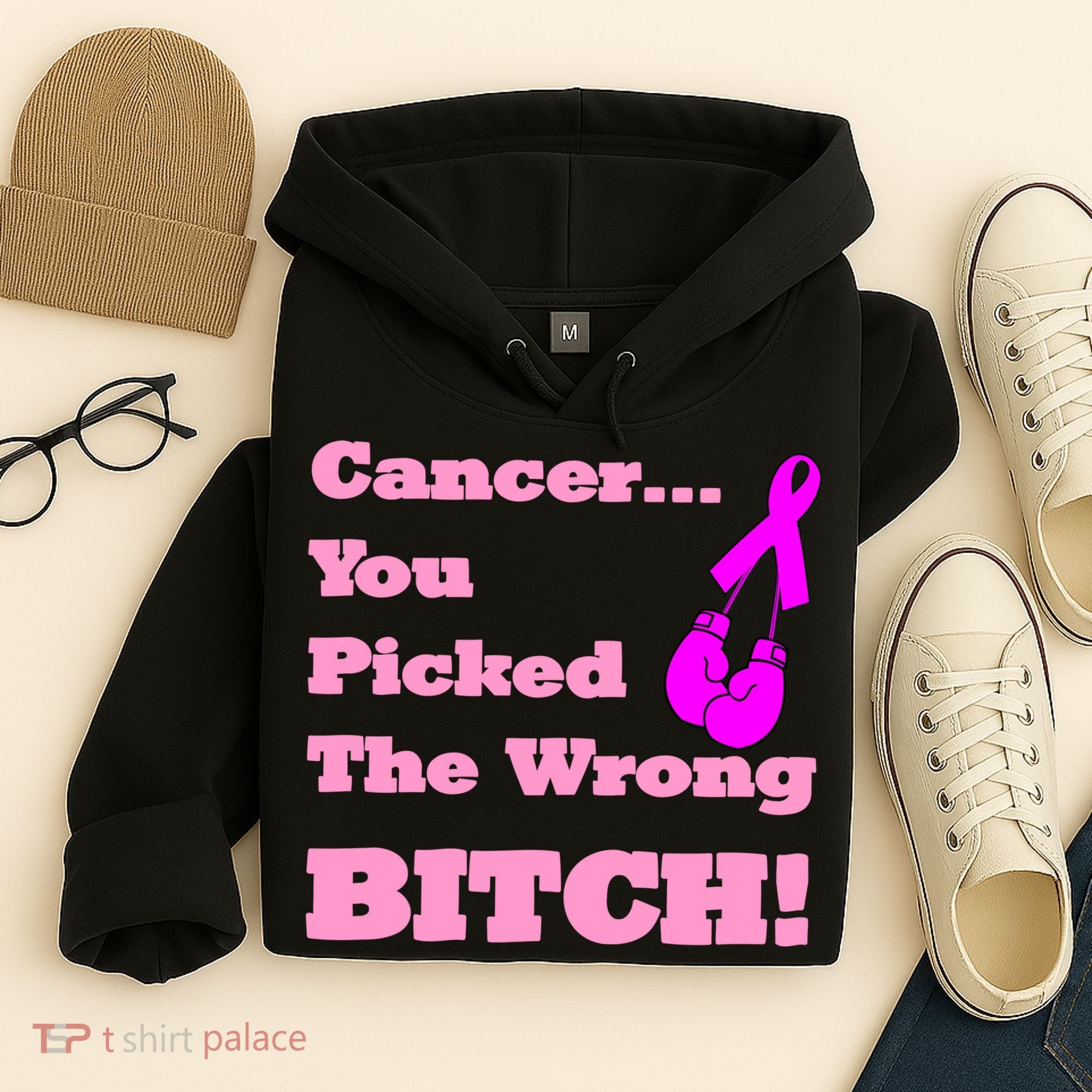 Cancer You Picked The Wrong Bitch Breast Cancer Hoodie