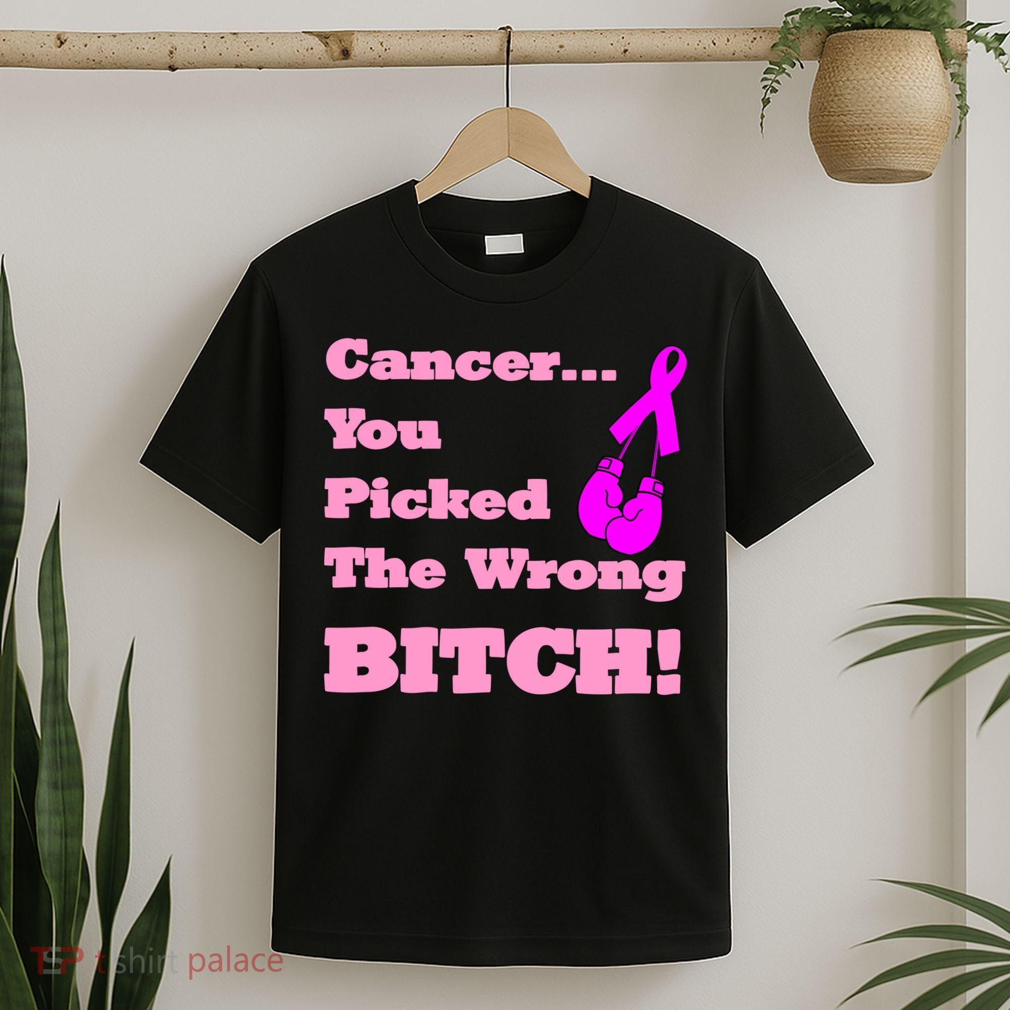 Cancer You Picked The Wrong Bitch Breast Cancer T-Shirt