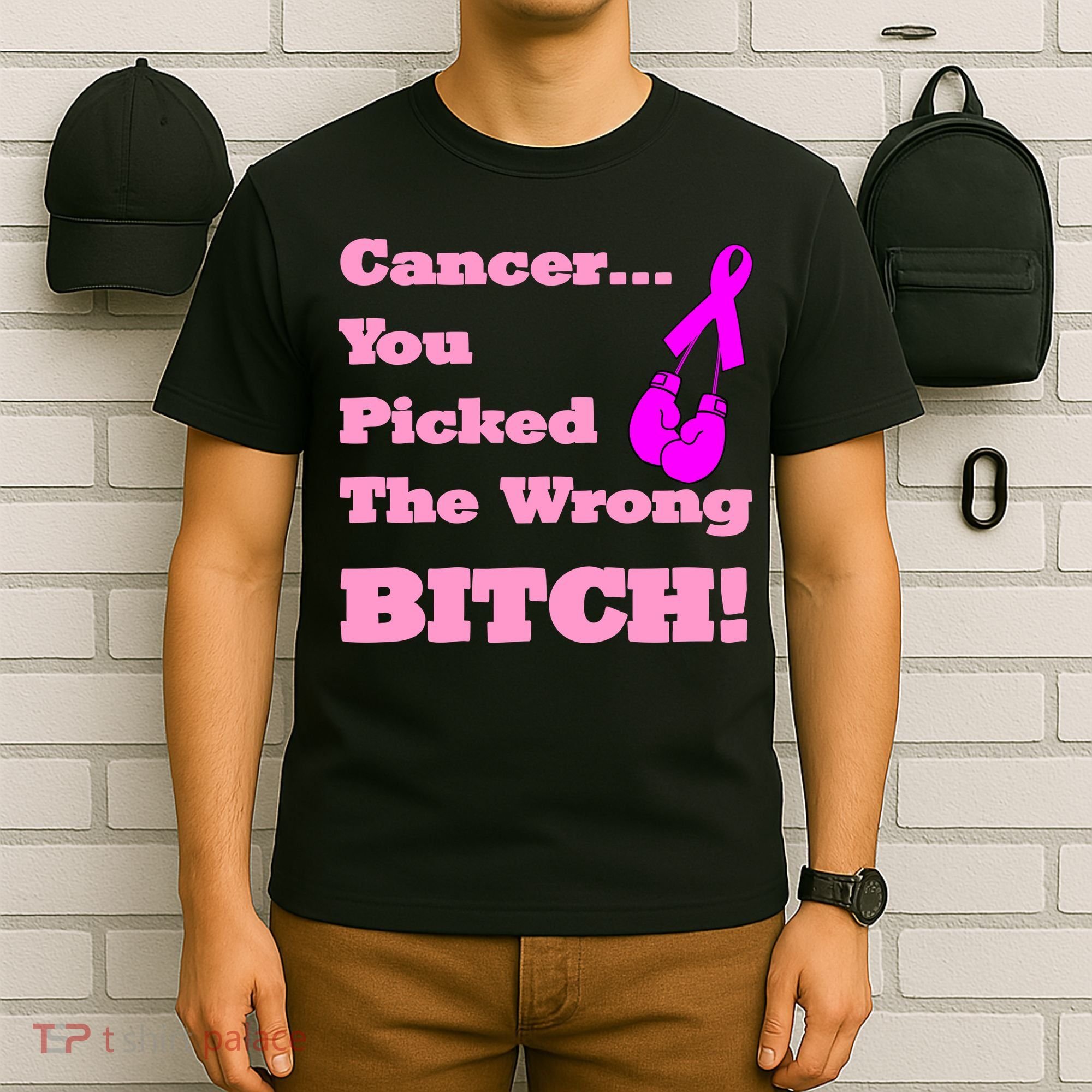 Cancer You Picked The Wrong Bitch Breast Cancer T-Shirt