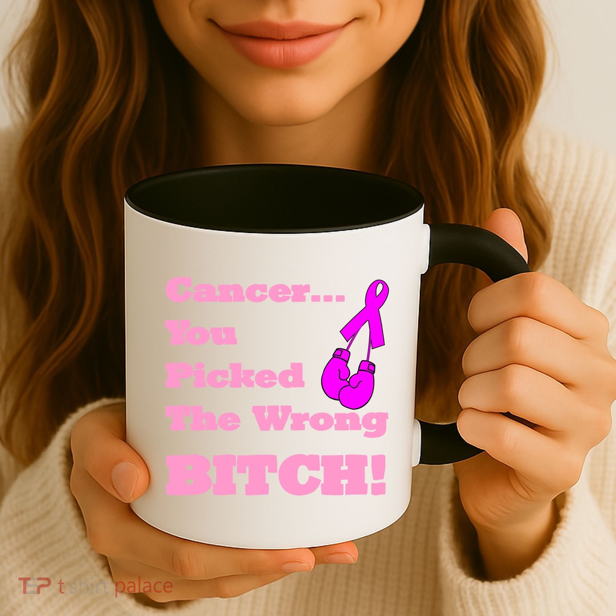 Cancer You Picked The Wrong Bitch Breast Cancer Coffee Mug