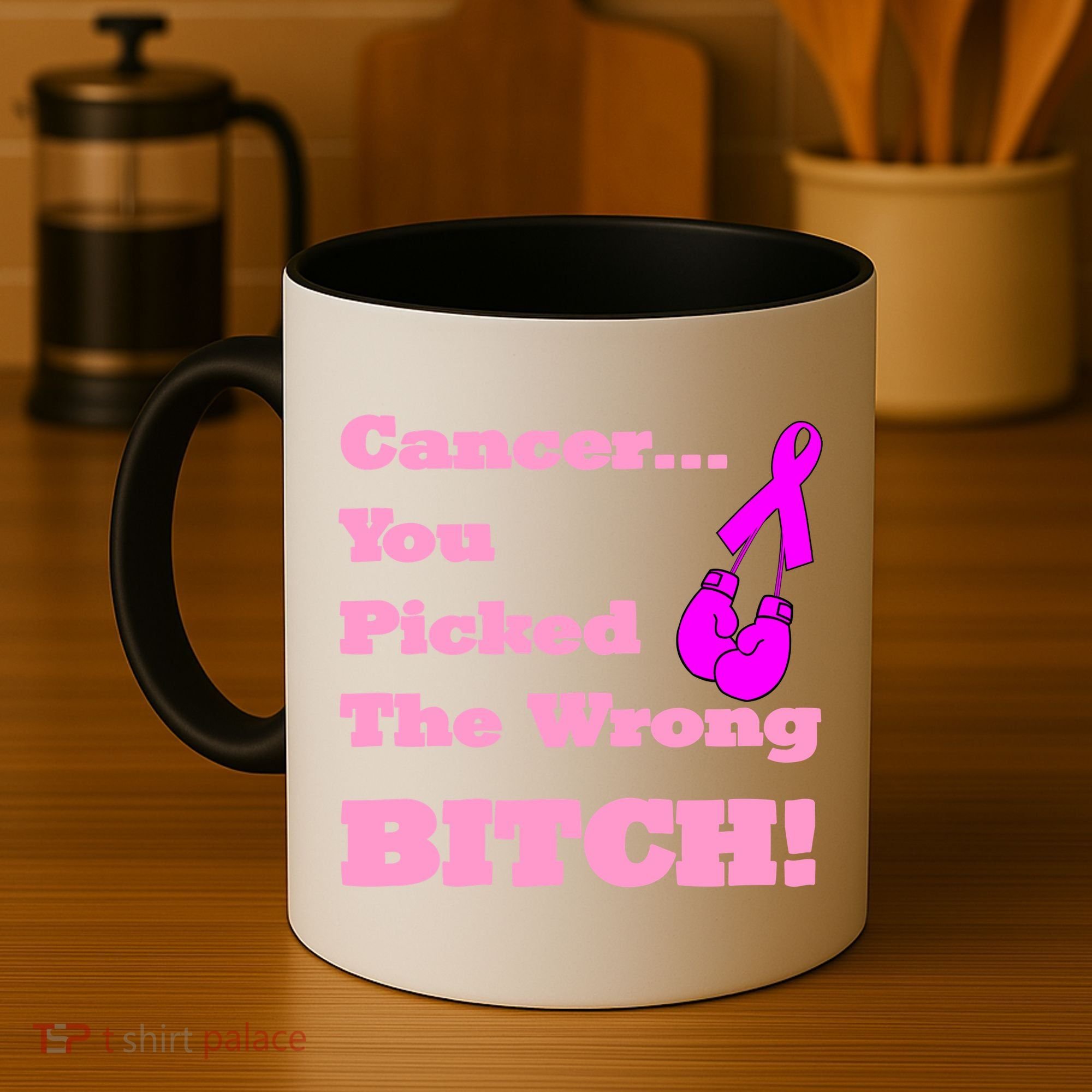 Cancer You Picked The Wrong Bitch Breast Cancer Coffee Mug
