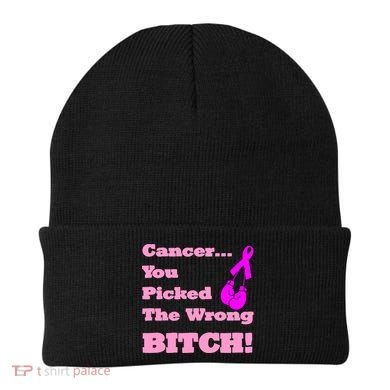 Cancer You Picked The Wrong Bitch Breast Cancer Beanie