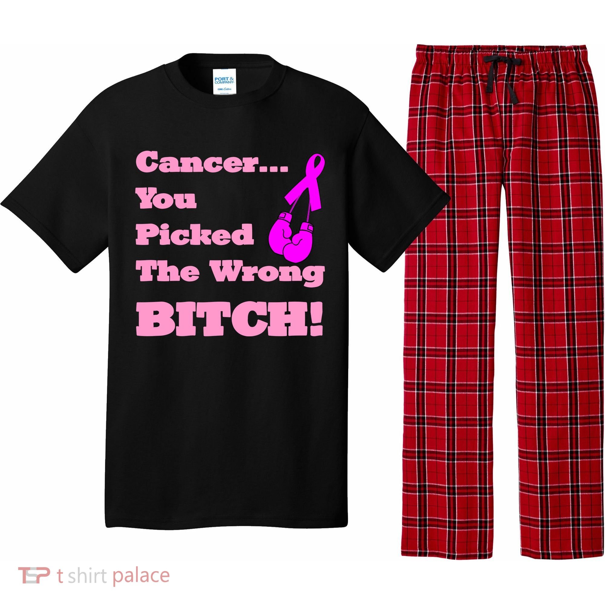 Cancer You Picked The Wrong Bitch Breast Cancer Pajama Set