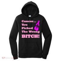 Cancer You Picked The Wrong Bitch Breast Cancer Women's Hoodie thumb 0