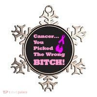 Cancer You Picked The Wrong Bitch Breast Cancer Ornament thumb 0