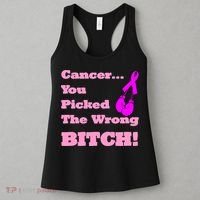 Cancer You Picked The Wrong Bitch Breast Cancer Women's Tank Top thumb 3