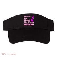 Cancer You Picked The Wrong Bitch Breast Cancer Visor thumb 0