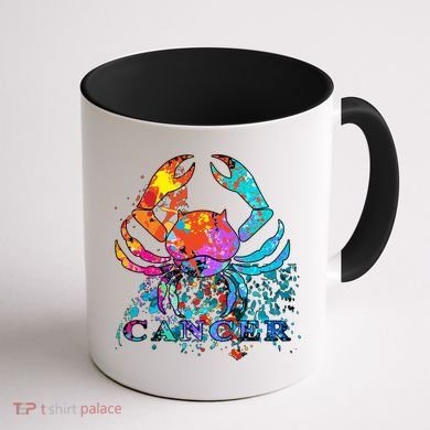 Cancer Zodiac Sign Crab Colorful Coffee Mug back