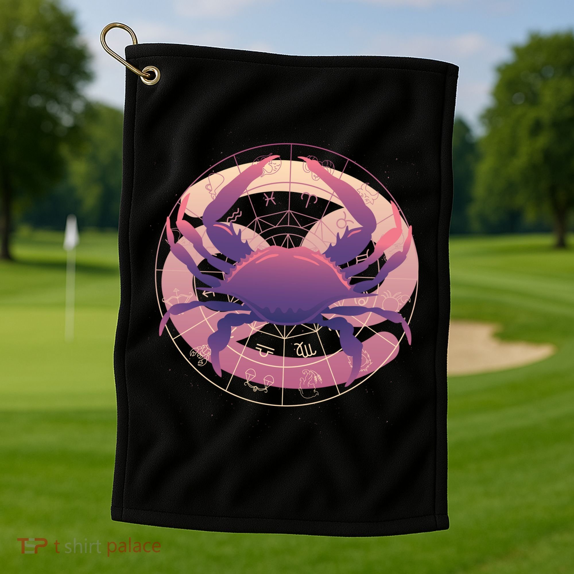 Cancer Zodiac Symbol Golf Towel