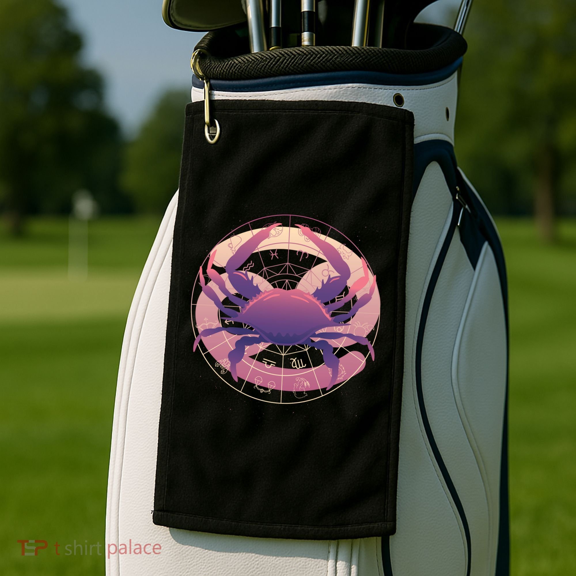 Cancer Zodiac Symbol Golf Towel