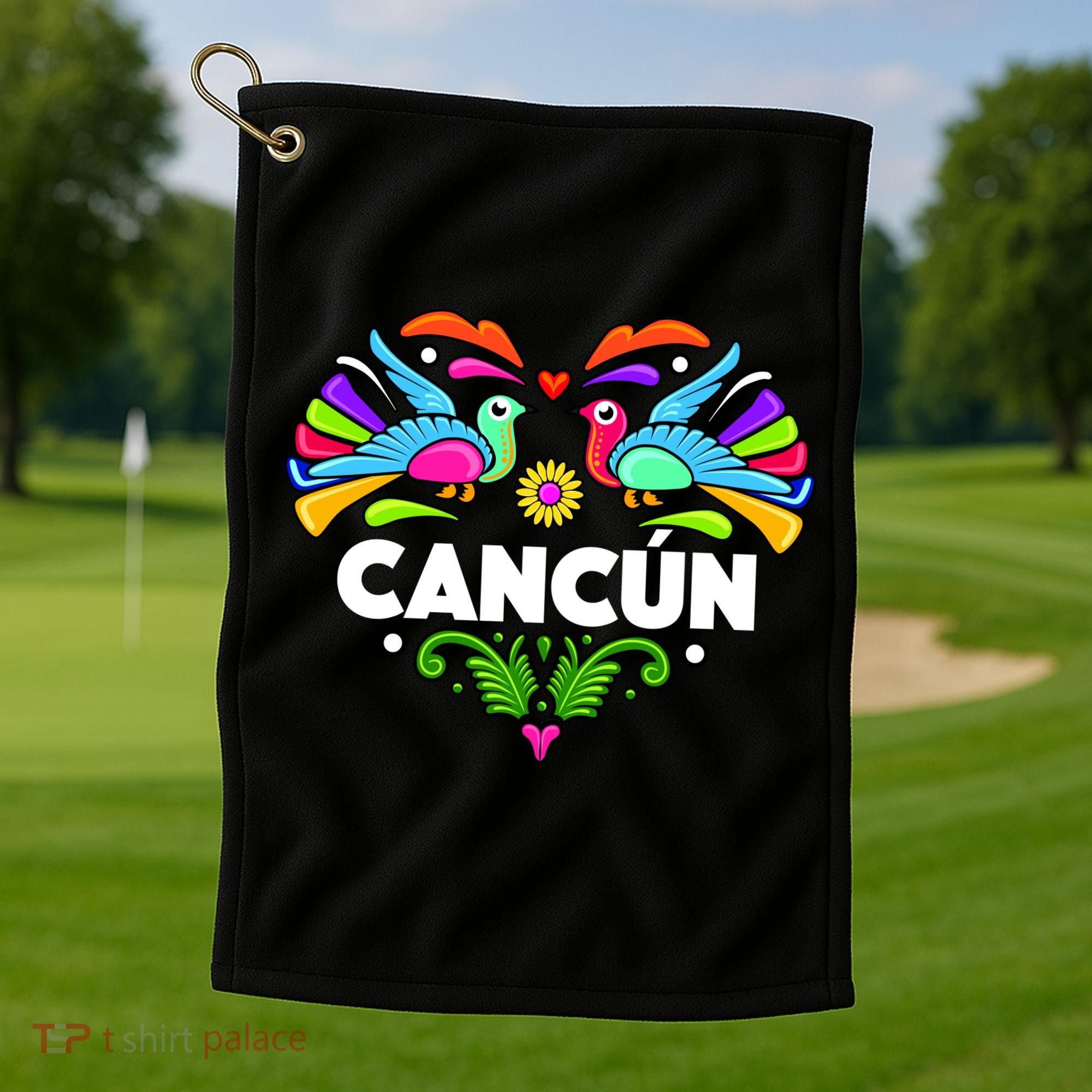 Cancun Artistic Heart Golf Towel