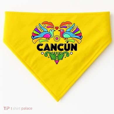 Cancun Artistic Heart USA-Made Doggie Bandana