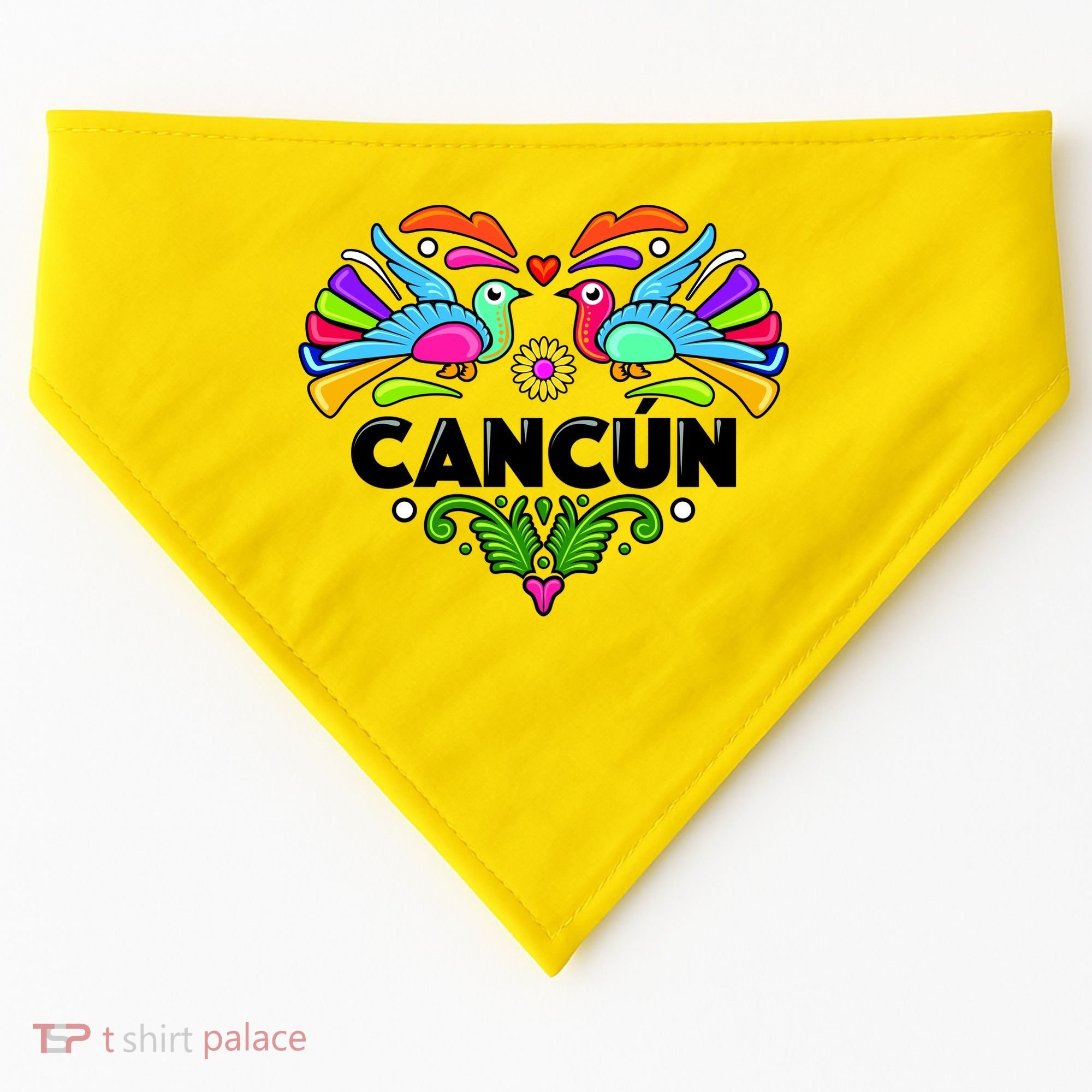 Cancun Artistic Heart USA-Made Doggie Bandana