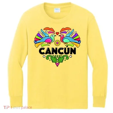 Cancun Artistic Heart Kids Long Sleeve Shirt