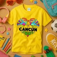 Cancun Artistic Heart Kids T-Shirt thumb 3
