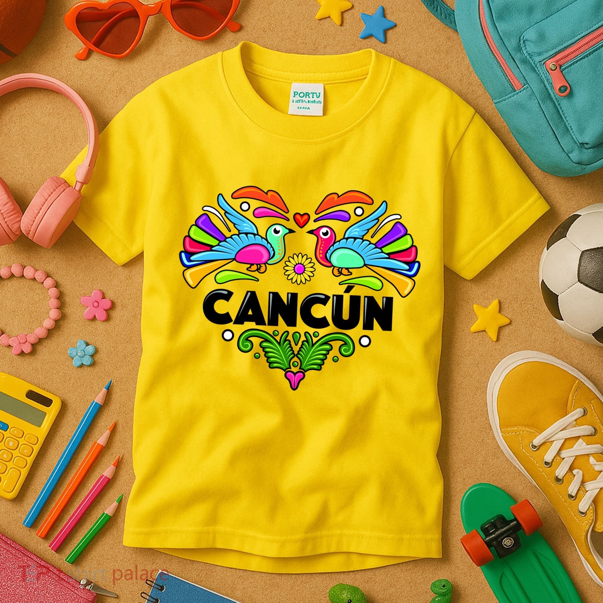 Cancun Artistic Heart Kids T-Shirt
