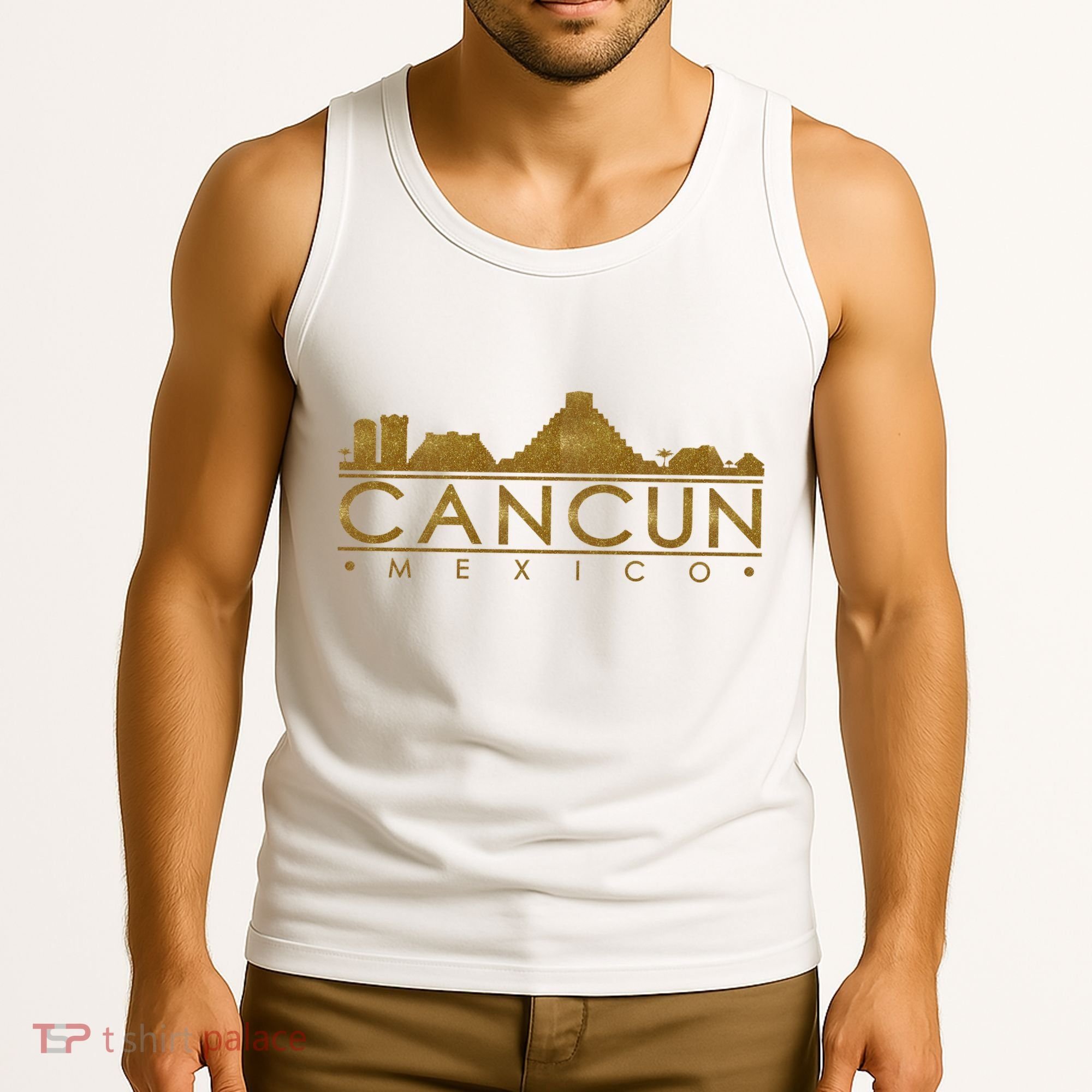 Cancun Limited Edition Gold Glitz Tank Top